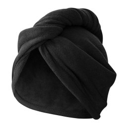 Turban ręcznik do włosów Active czarny mikrofibra
