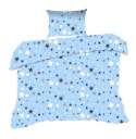Pościel bawełniana 100x135 364K gwiazdki niebieska Kids 24 z poszewką 40x60