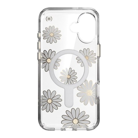 Speck Presidio Lux ClickLock & MagSafe - Etui iPhone 16 Plus (Sunshine Daisies / Clear / Gold)