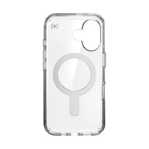 Speck Presidio Perfect-Clear ClickLock & MagSafe - Etui iPhone 16 (Clear / Chrome Finish / Serene Silver)