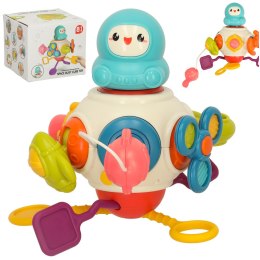 Zabawka sensoryczna gryzak 8w1 manipulacyjna przeciąganie linki Bibi-inn