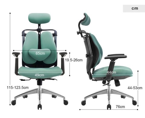 Fotel biurowy ergonomiczny Stelio Zielony