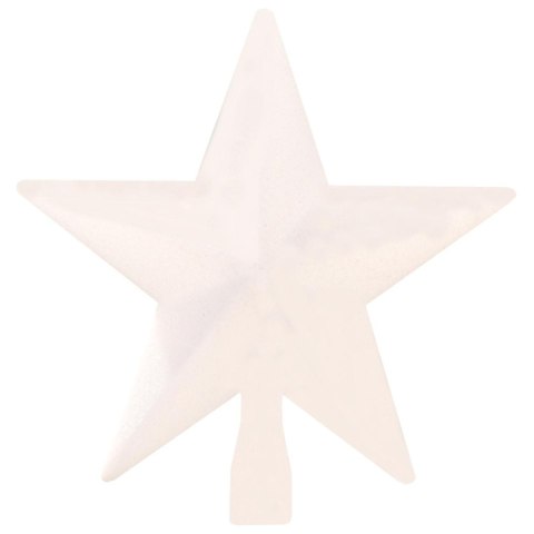 CZUBEK CHOINKOWY GWIAZDA 19CM BIAŁY BROKAT