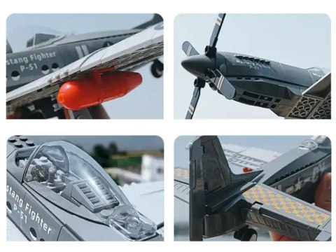 Klocki techniczne Samolot bojowy P-51 Mustang Fighter 256 ele ZA4624