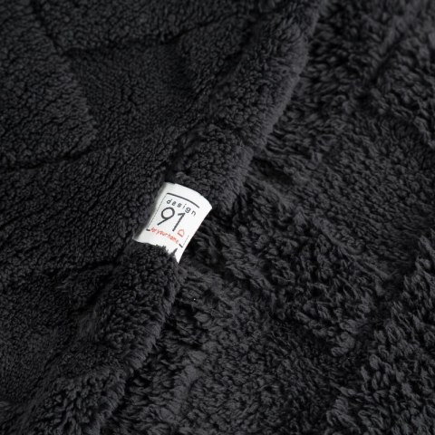Koc narzuta 170x210 Caro czarny z mikrofibry D91