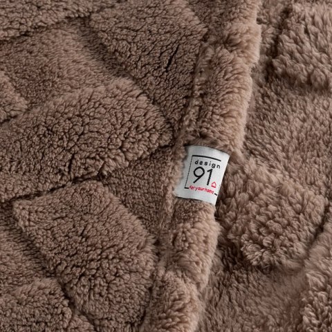 Koc narzuta 170x210 Caro beżowy ciemny z mikrofibry D91