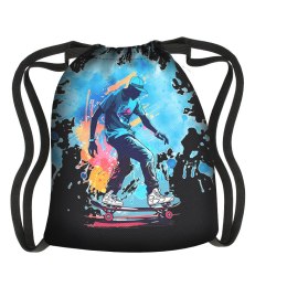 Wodoodporny, lekki Worek - Plecak miejski z nadrukiem - Skater