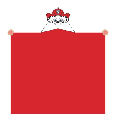 Koc z kapturkiem 110x140 Psi Patrol 3D pieski czerwony C23