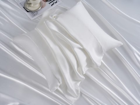 Poszewka jedwabna 40x40 biała jednobarwna Premium