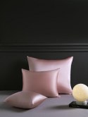 Poszewka jedwabna 40x40 pudrowa różowa jednobarwna Premium
