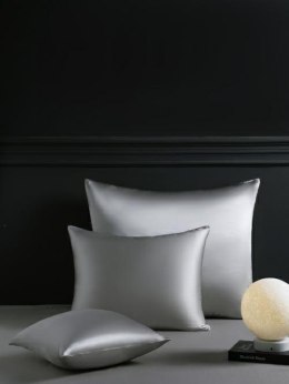 Poszewka jedwabna 40x40 szara jednobarwna Premium