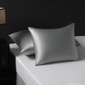 Poszewka jedwabna 40x40 szara jednobarwna Premium