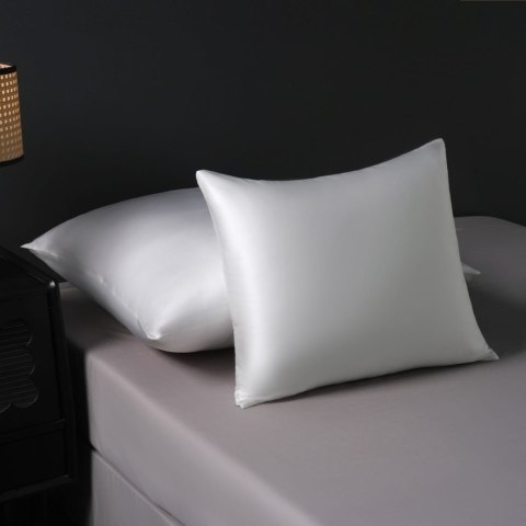 Poszewka jedwabna 50x60 biała jednobarwna Premium