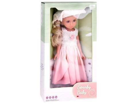 Elegancka Stylowa Lalka w Kapeluszu z Długimi Blond Włosami ZA5314