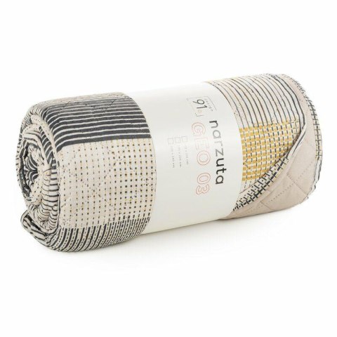 Narzuta dekoracyjna 170x210 Geo 03 beżowa szara musztardowa geometryczna D91