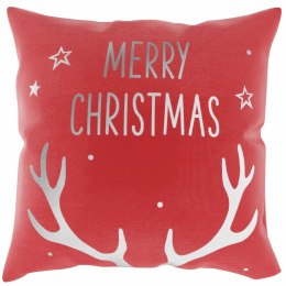 Poszewka świąteczna 45x45 Horn czerwona srebrna BN23