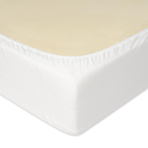 Prześcieradło nieprzemakalne 60x120 01 białe jersey z gumką do łóżeczka dziecięce podkład