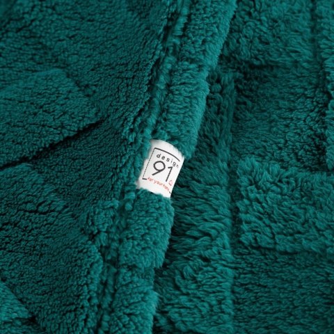 Koc narzuta 70x160 Caro zielony ciemny z mikrofibry na fotel D91