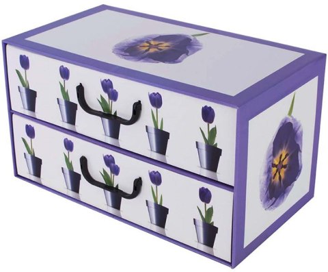 Pudełko kartonowe 2 szuflady poziome DONICZKI TULIPANY