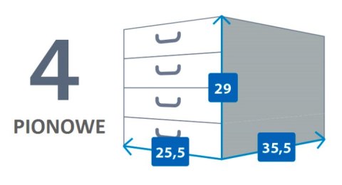 Pudełko kartonowe 4 szuflady pionowe MISIE BŁĘKITNE