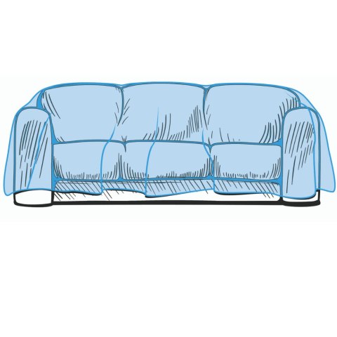 Folia ochronna 3-osobowa kanapa 304,8 x 137,2cm GRUBA 50μm