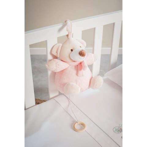 Pluszowa zabawka muzyczna z delikatną kołysanką Miś różowy 20 cm