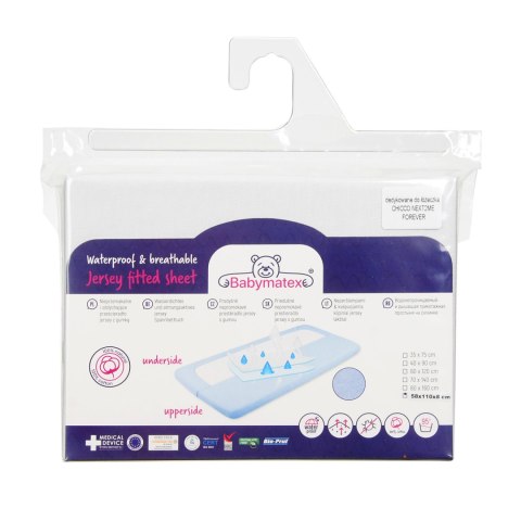 Podkład higieniczny 58x110 jersey biały nieprzemakalny prześcieradło z gumką do łóżeczek przystawnych