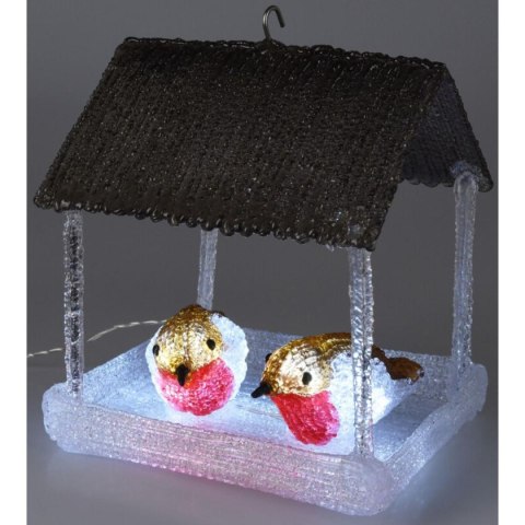 DOMEK DLA PTAKÓW DEKORACJA LED 185X165X230MM SZARY