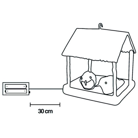 DOMEK DLA PTAKÓW DEKORACJA LED 185X165X230MM SZARY