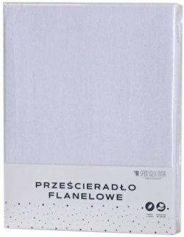 Prześcieradło flanelowe bez gumki 220x200 białe