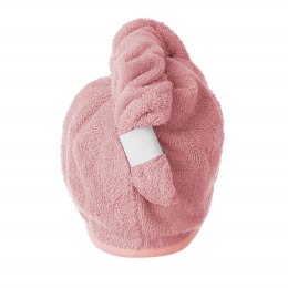 Turban kąpielowy 65x23 pudrowy frotte new ręcznik do włosów na głowę