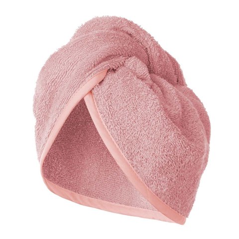 Turban kąpielowy 65x23 pudrowy frotte new ręcznik do włosów na głowę