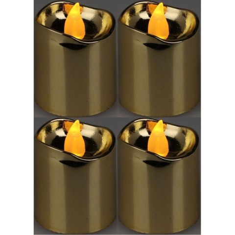 ZESTAW 4 ŚWIECZEK TEA LIGHT LED GOLD