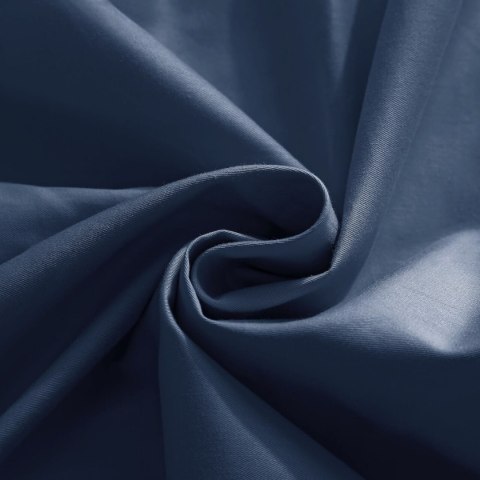 Prześcieradło satynowe 160x200 granatowe jednobarwne na wysoki materac I24