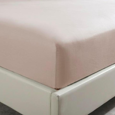 Prześcieradło satynowe 90x200 beżowe kaszmir jednobarwne na wysoki materac I24