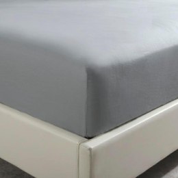 Prześcieradło satynowe 90x200 grafitowe jednobarwne na wysoki materac I24