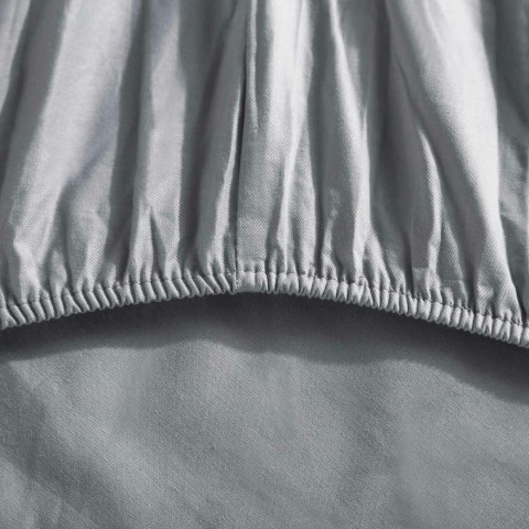 Prześcieradło satynowe 90x200 grafitowe jednobarwne na wysoki materac I24