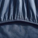 Prześcieradło satynowe 90x200 granatowe jednobarwne na wysoki materac I24