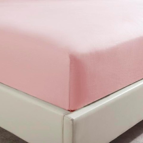 Prześcieradło satynowe 90x200 pudrowe różowe jednobarwne na wysoki materac I24