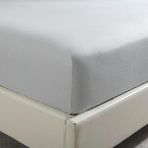 Prześcieradło satynowe 90x200 szare jasne jednobarwne na wysoki materac I24