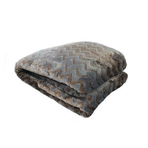 Koc narzuta z mikrofibry 200x220 Zygzag szary 25