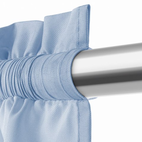 Zasłona gotowa 140x300 błękitna na taśmie Viva do salonu