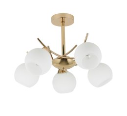 AMOS Lampa wiszaca z³oty 5x40W E27 klosz bia³y