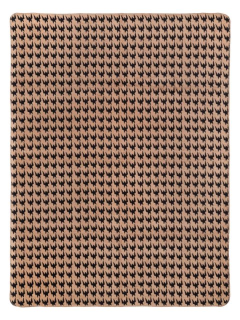 Koc bawełniany akrylowy 150x200 2142/2 Pepitka beżowy bązowy narzuta pled wykończony szydełkiem SG