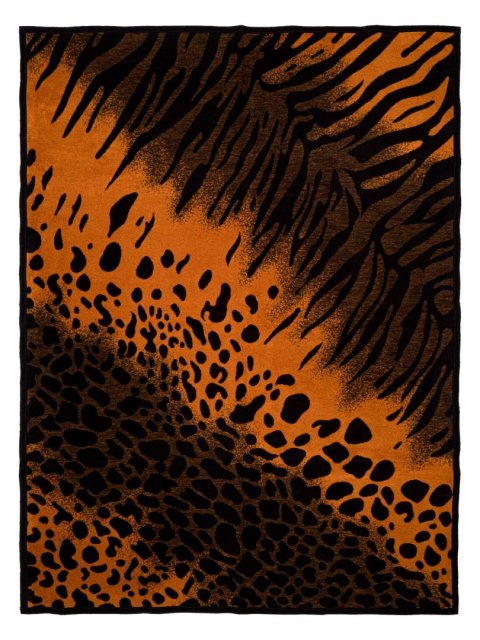 Koc bawełniany akrylowy 150x200 2150/1 Tygrys rudy narzuta pled wykończony taśmą