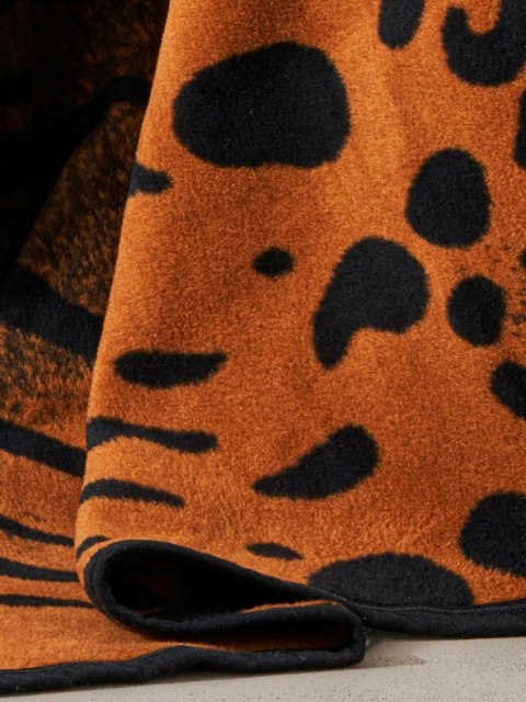 Koc bawełniany akrylowy 150x200 2150/1 Tygrys rudy narzuta pled wykończony taśmą