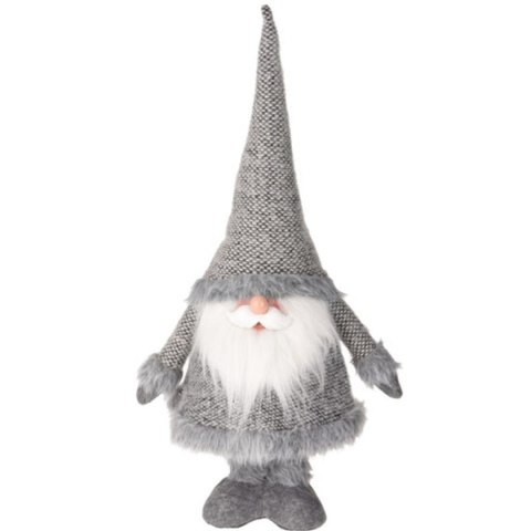 MIKOŁAJ NA TELESKOPOWYCH NOGACH 30X18X100CM - SREBRNY