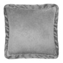 Poszewka dekoracyjna 40x40 Ruffly szara z mikrofibry z falbaną