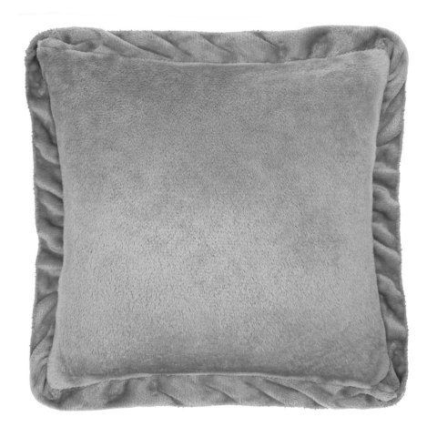 Poszewka dekoracyjna 40x40 Ruffly szara z mikrofibry z falbaną