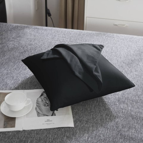 Poszewka satynowa 40x40 czarna jednobarwna I24